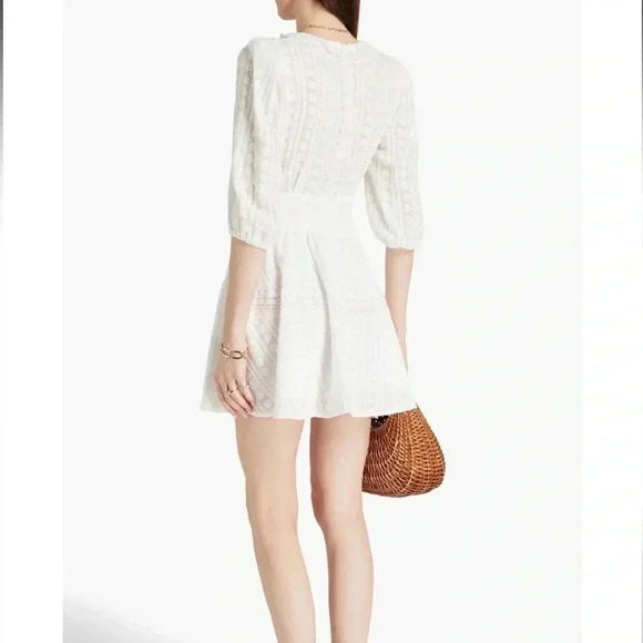 NWT Sandro Gianni Embroidered Cotton Mini Dress - Picture 2 of 9